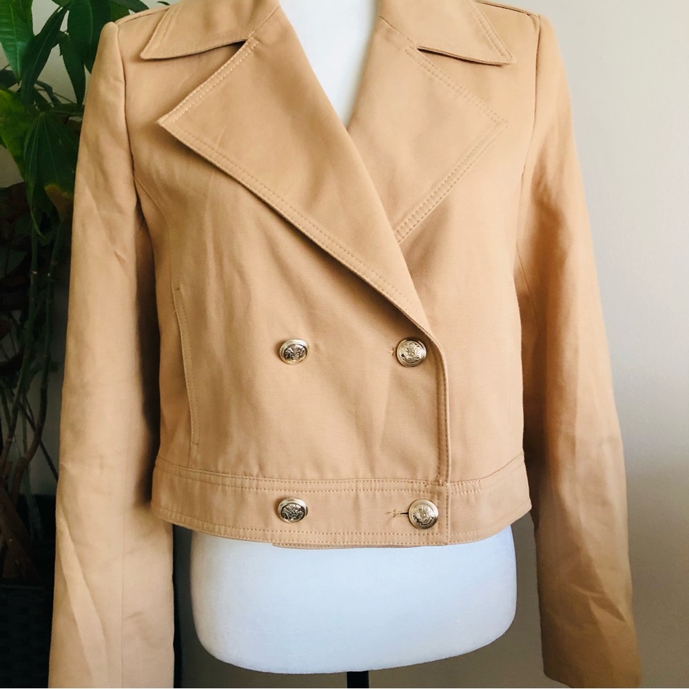 HP ✨ZARA | 100% Cotton Gold button coat/blazer 100% cotton - Picture 4 of 15